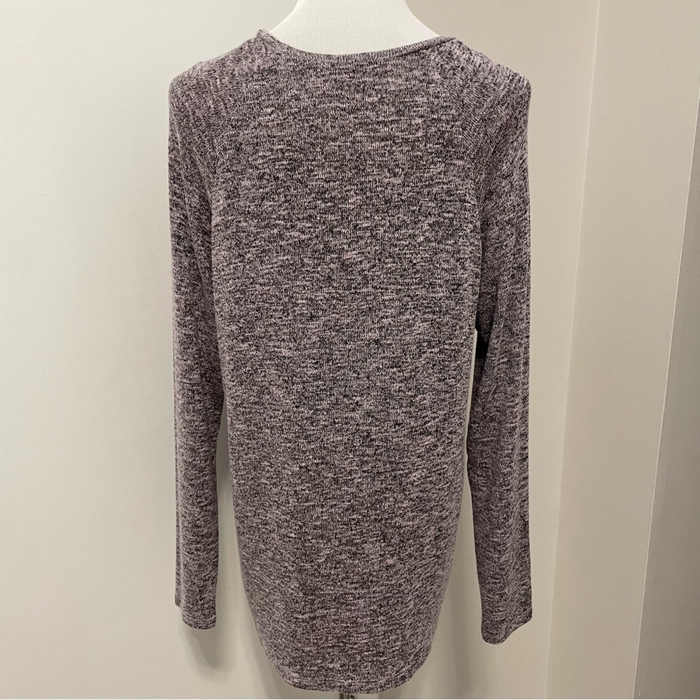 American Eagle Outfitters V-Neck Long Sleeve Top - Heathered Purple Size L - Picture 9 of 14